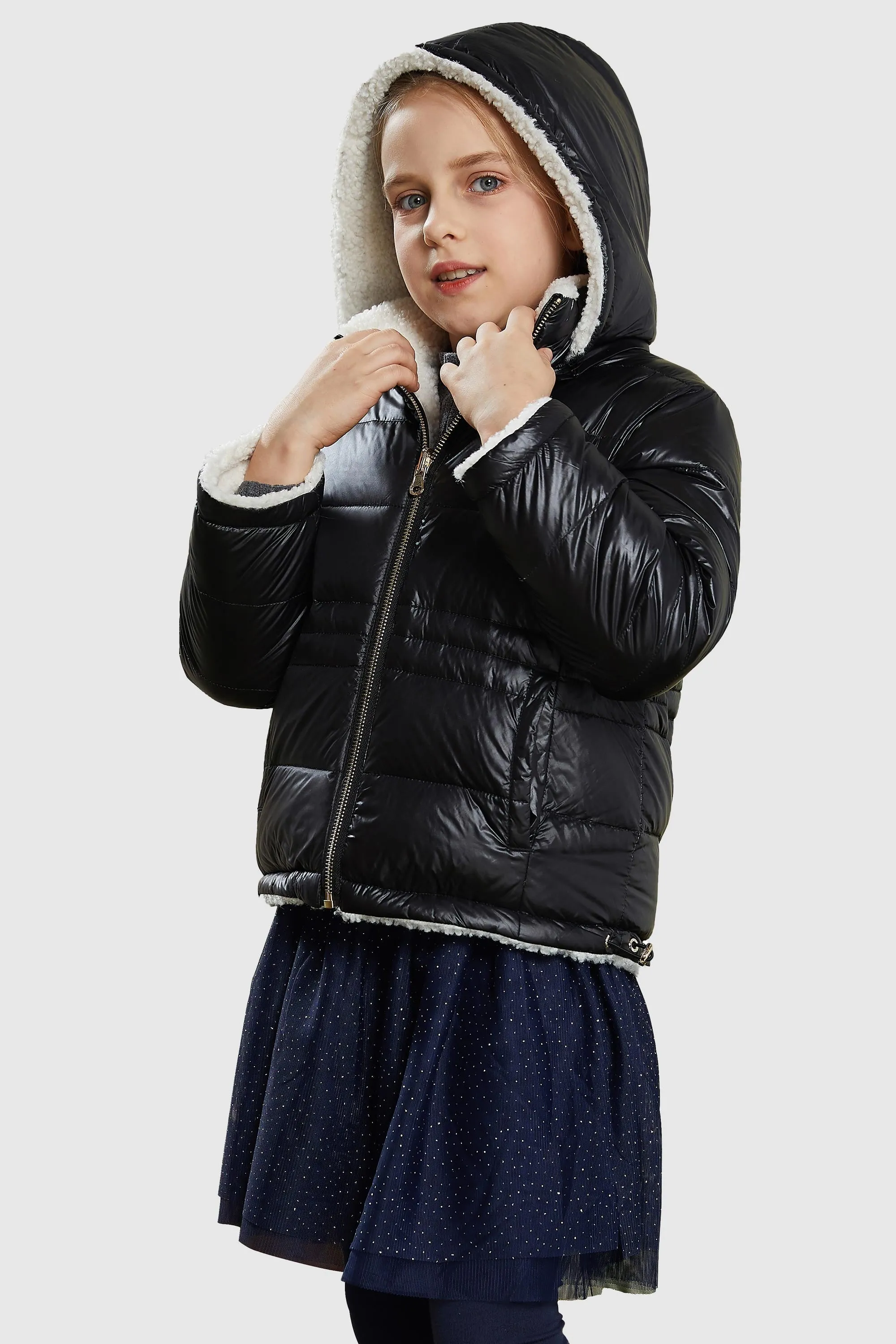 Fleece Down Warm Hooded Puffer Jacket