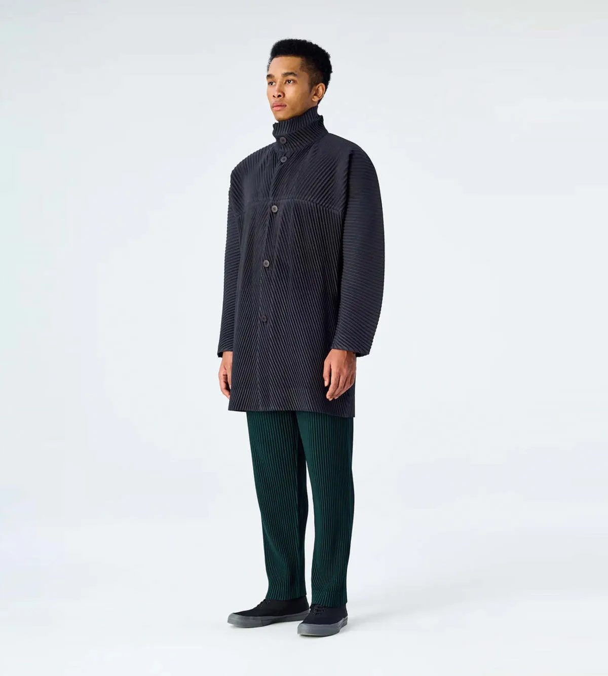 Funnel Neck Coat - Black