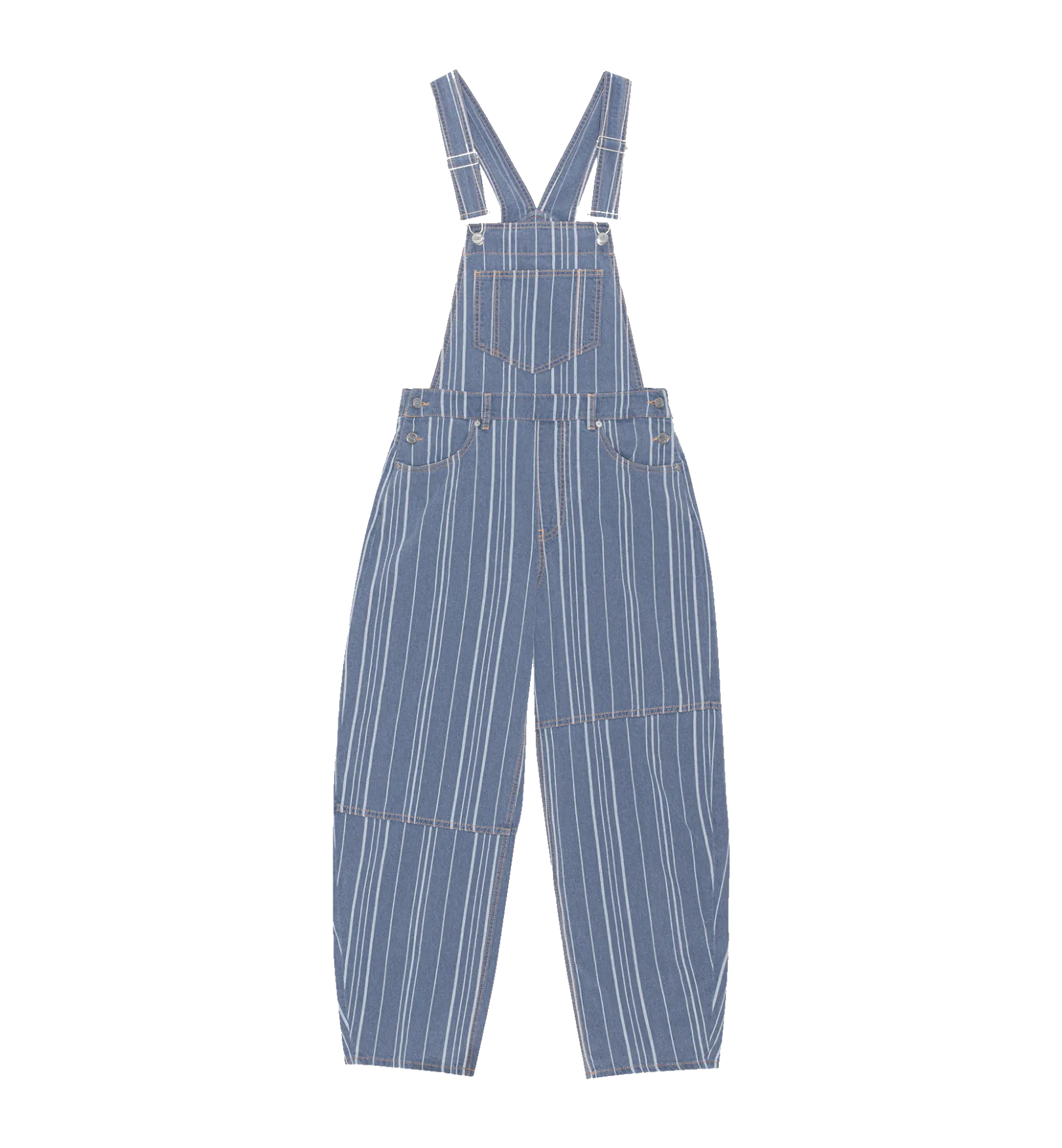 GANNI Stripe Denim Overalls