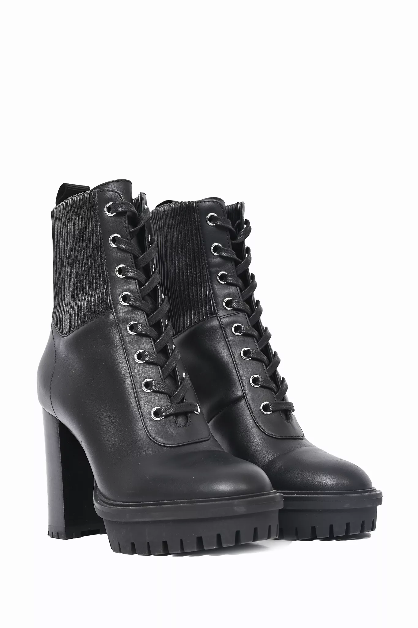 Gianvito Rossi Black Leather Combat Boots Size 36