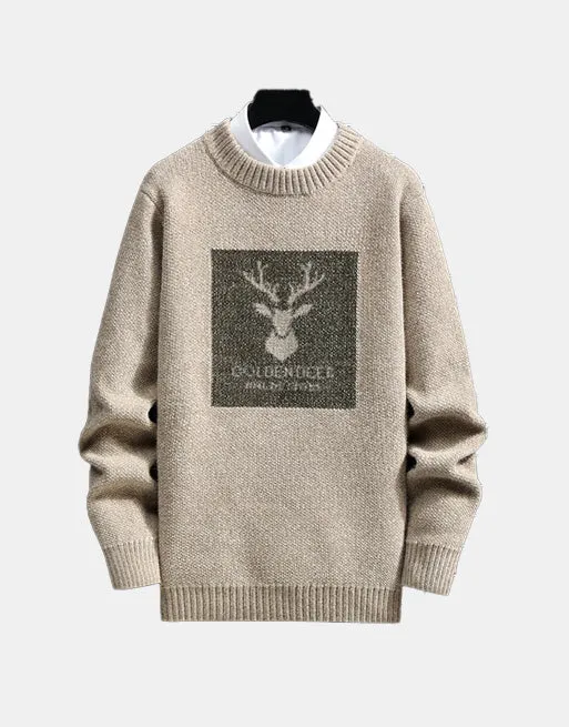 Golden Deer Knitted Sweater