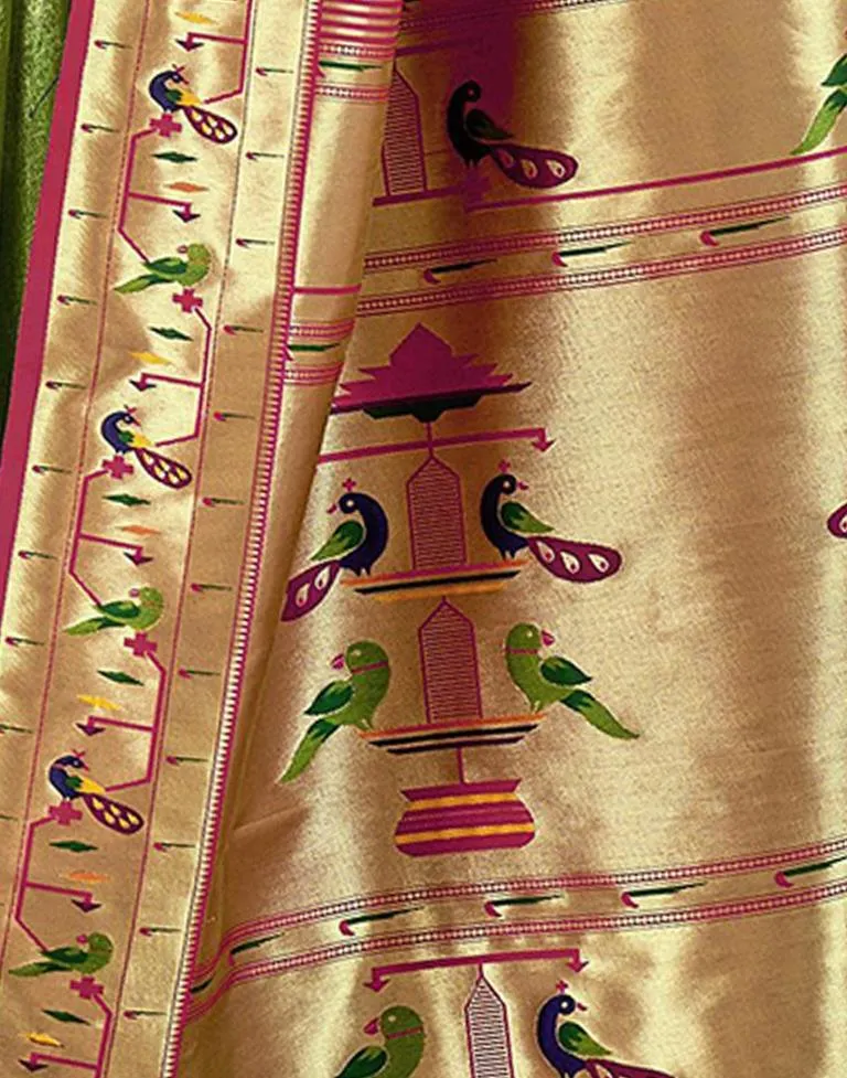 Green Silk Woven Sarees