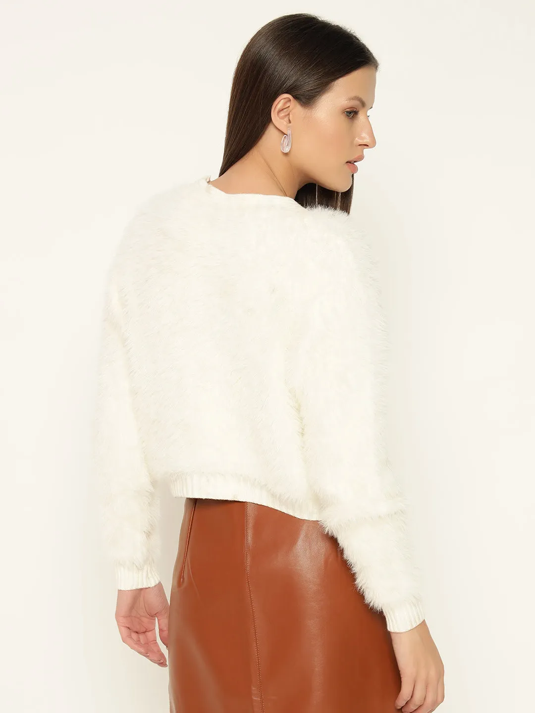 HEARTS FUR SWEATER-BEIGE