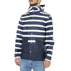 Herschel Mens Rainwear Border Stripe / Peacoat Parka Winter Jacket