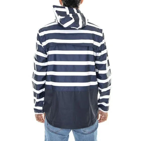 Herschel Mens Rainwear Border Stripe / Peacoat Parka Winter Jacket