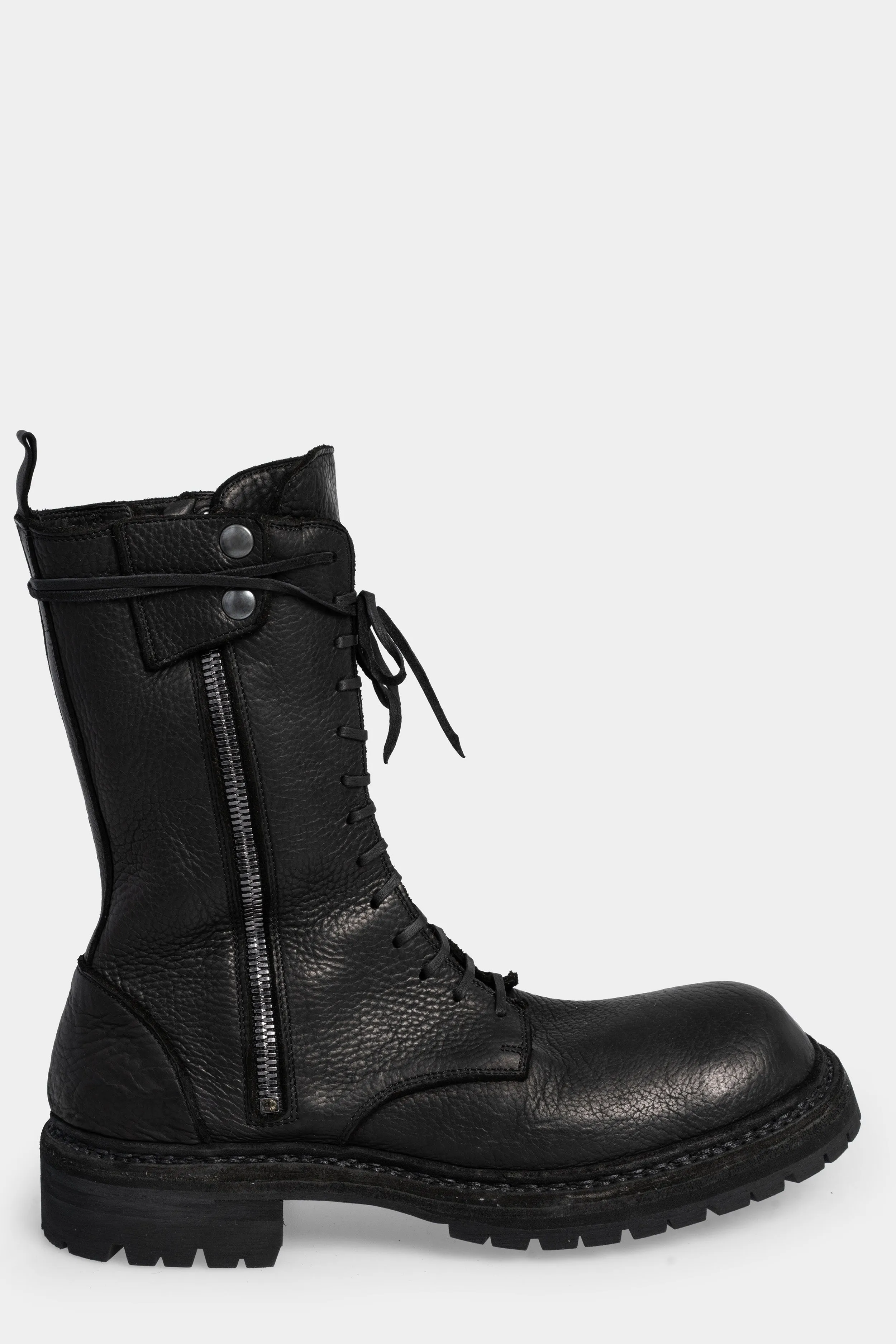 High laced combat zip boots | ER01V