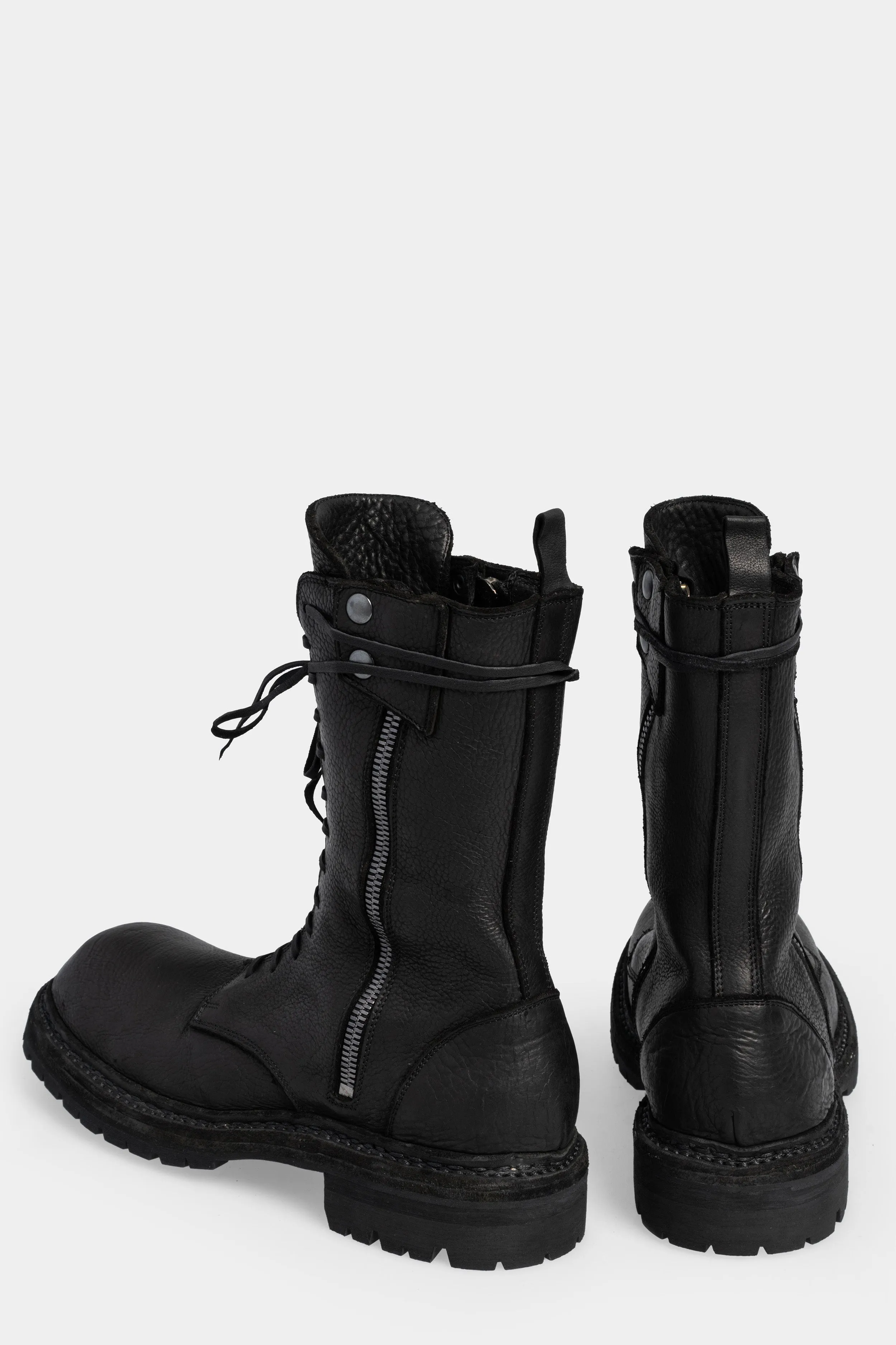 High laced combat zip boots | ER01V