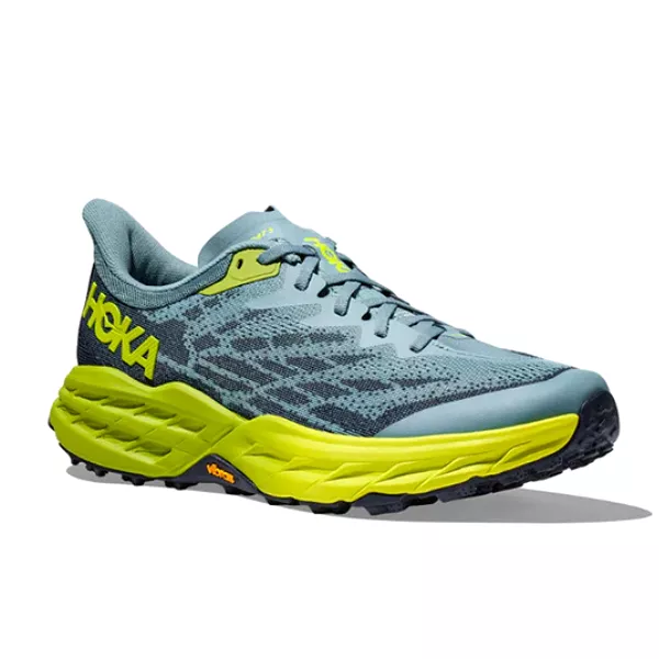 HOKA Men's Speedgoat 5 Wide Stone Blue/Dark Citron