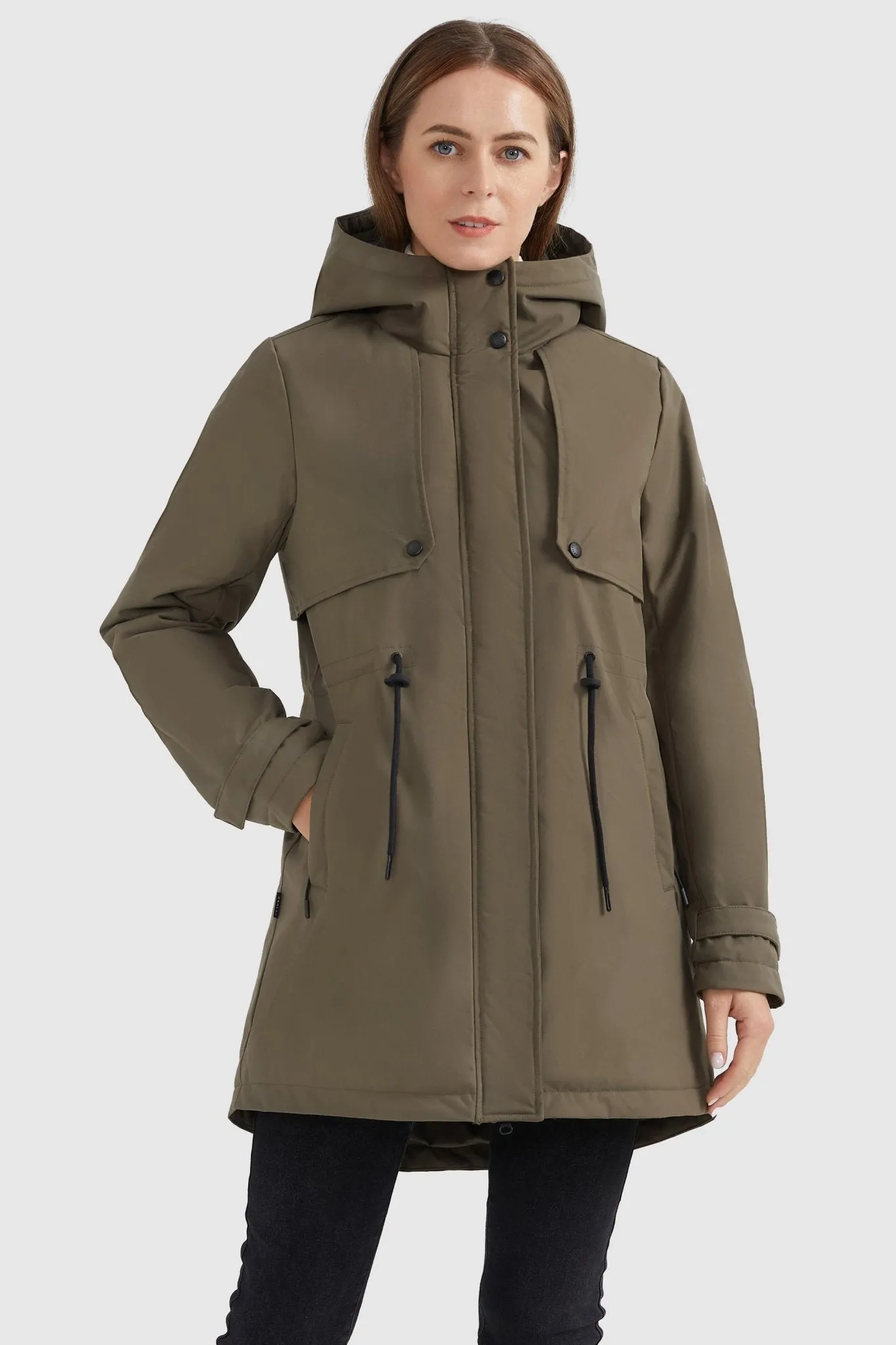 Insulated Drawstring Waist Puffer Jacket