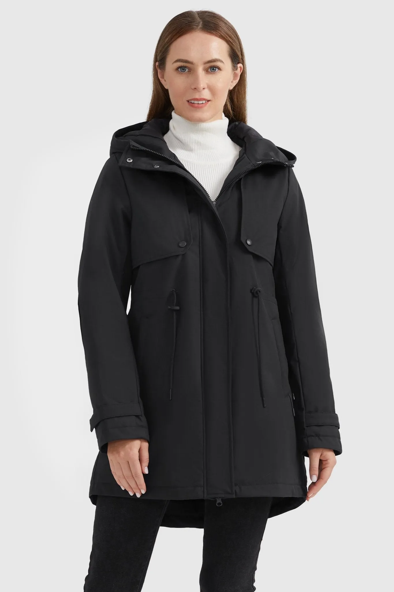 Insulated Drawstring Waist Puffer Jacket