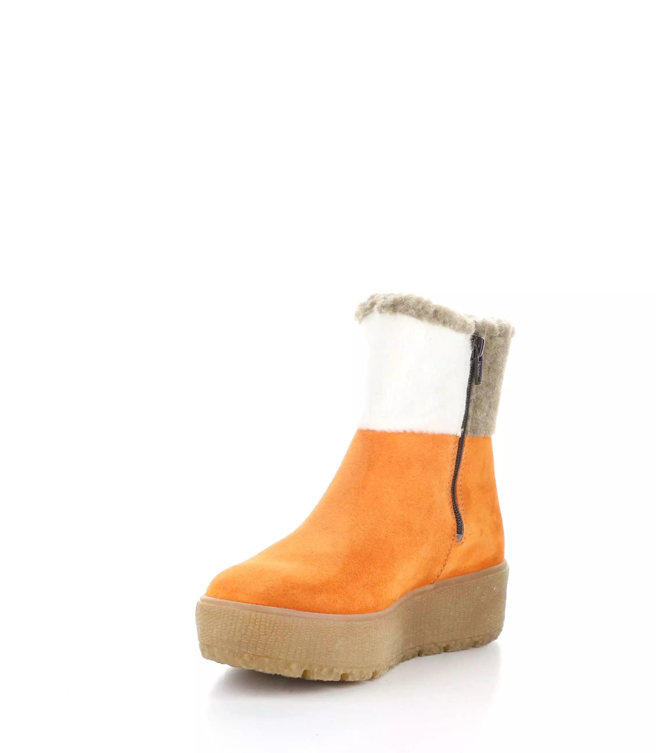 INTER ORANGE/CREAM/TAUPE Round Toe Boots