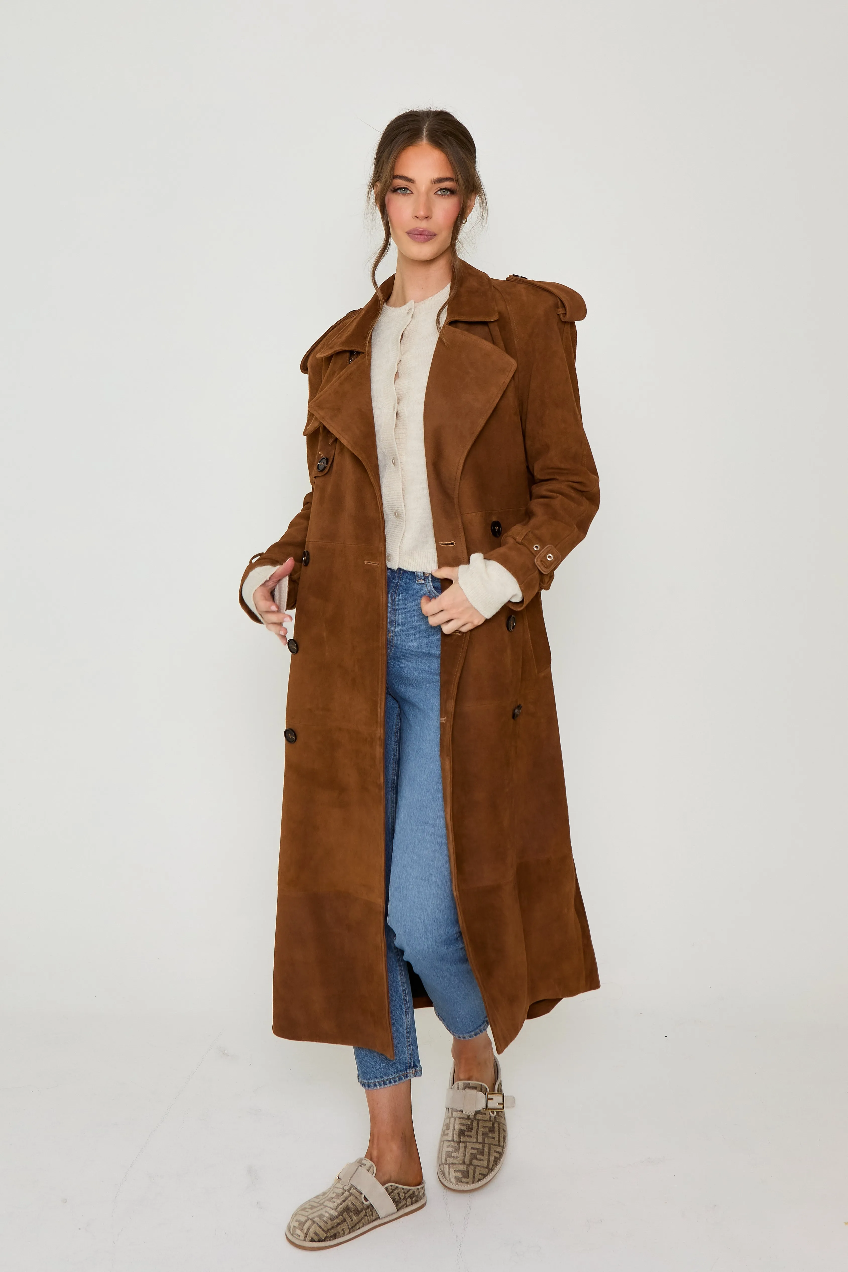 Kendall Suede Trench Coat