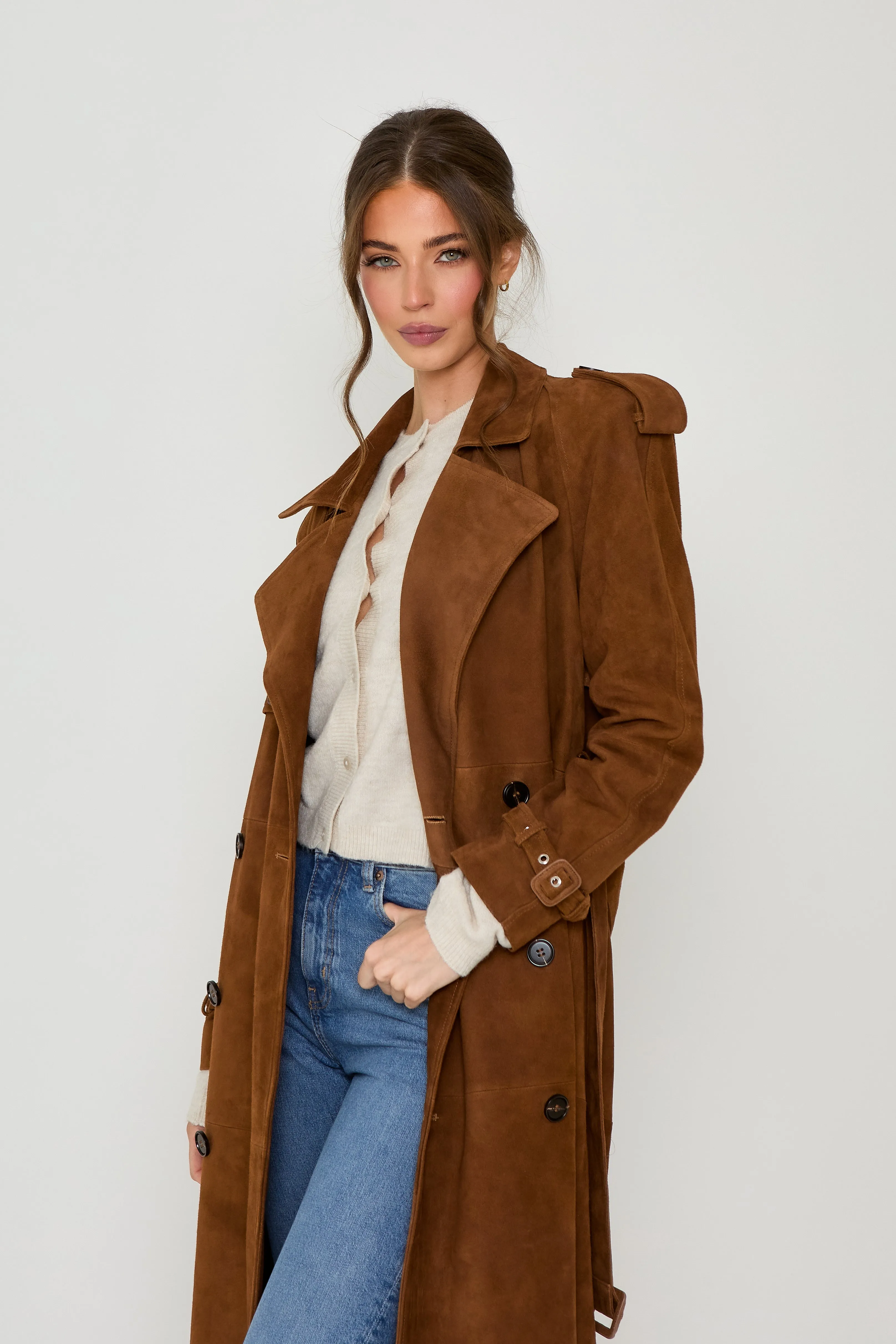 Kendall Suede Trench Coat