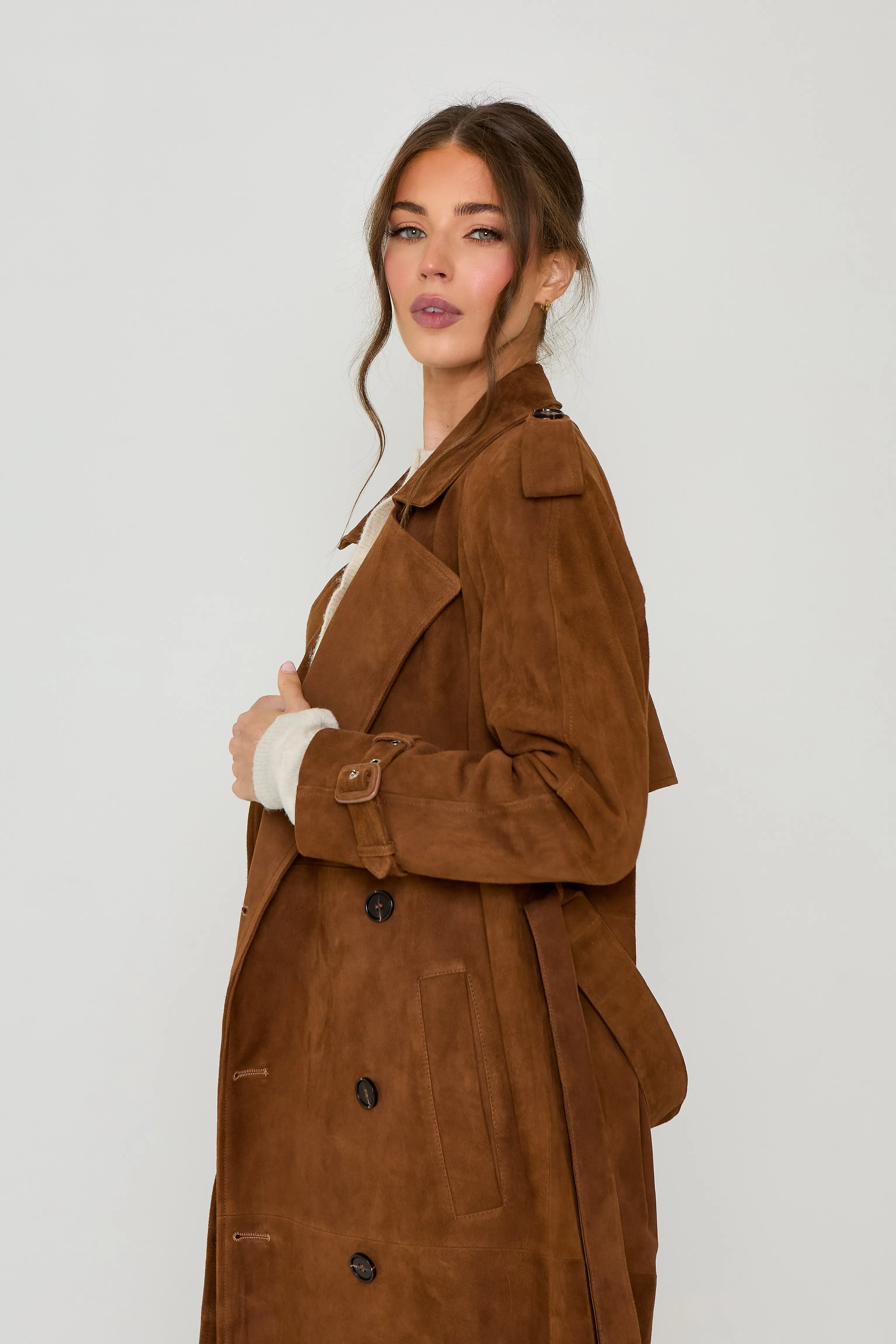 Kendall Suede Trench Coat