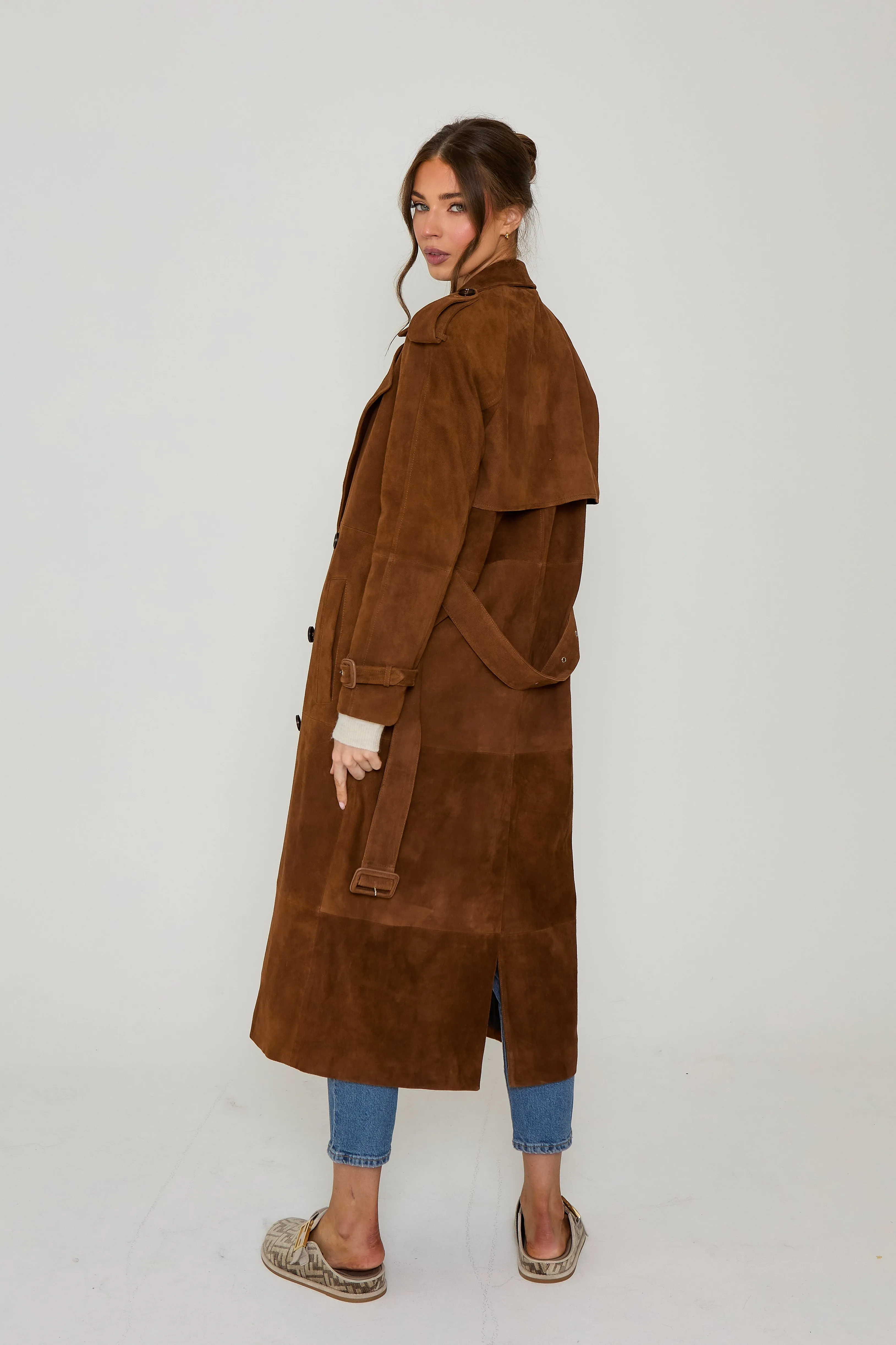 Kendall Suede Trench Coat