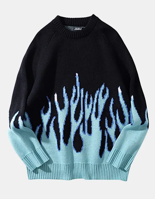 Knitted Vintage Flame Sweater