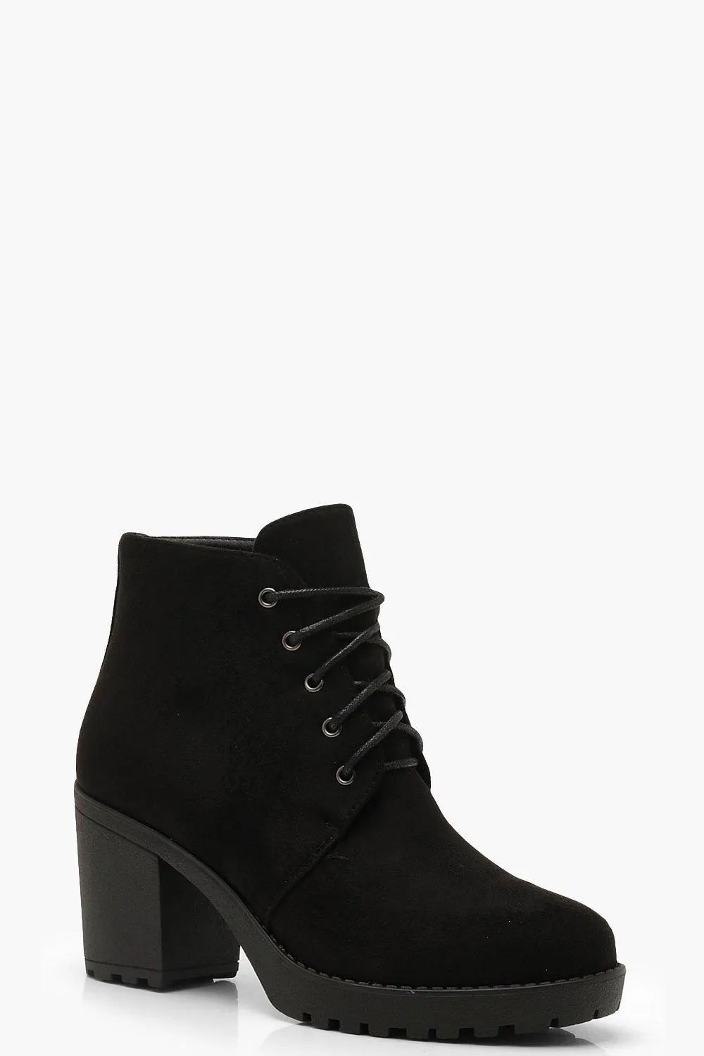 Lace Up Chunky Heel Combat Boots