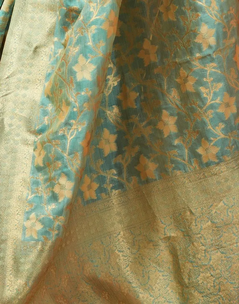 Light Blue Silk Woven Sarees