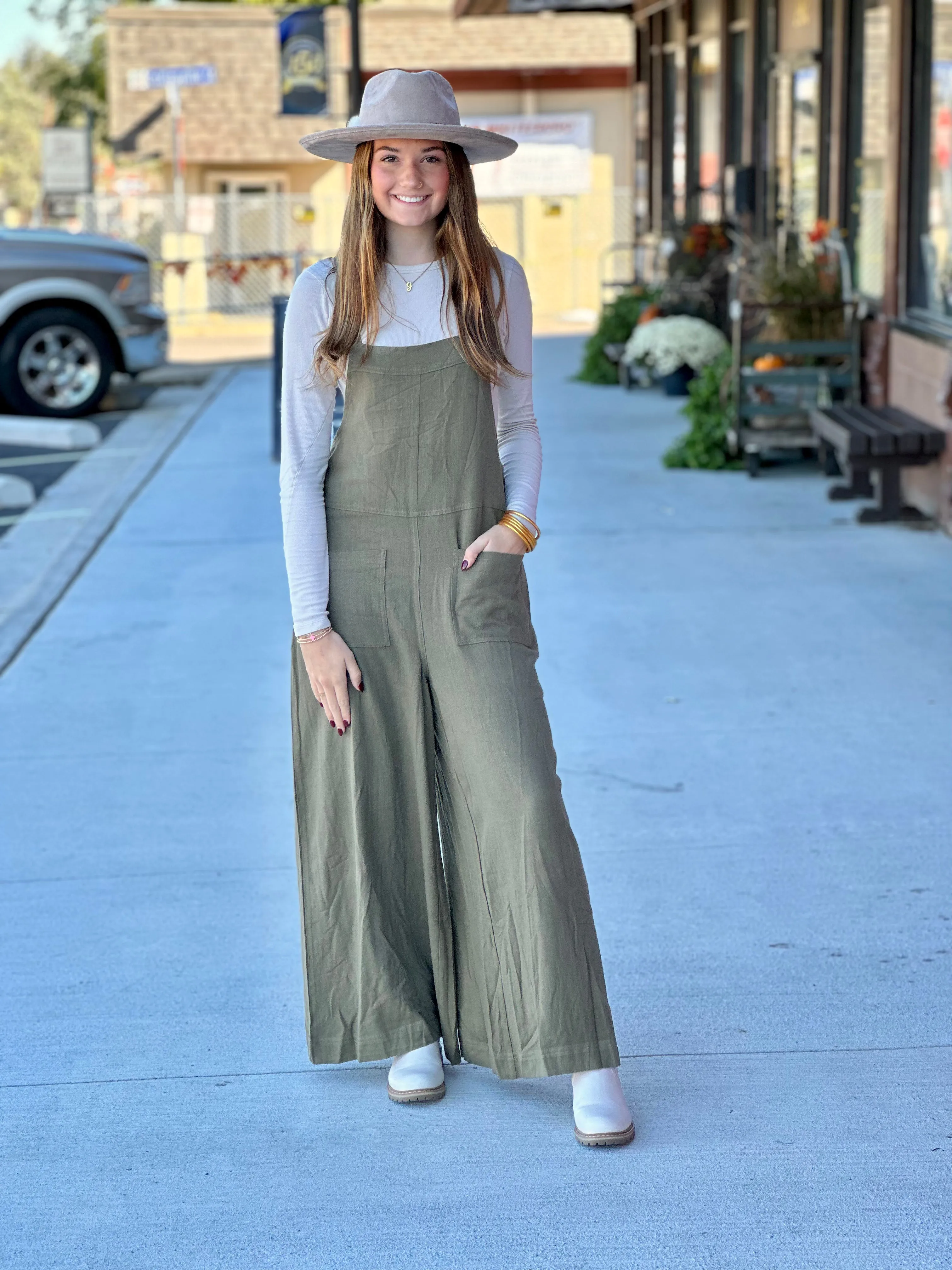 Linen Wide Leg overalls