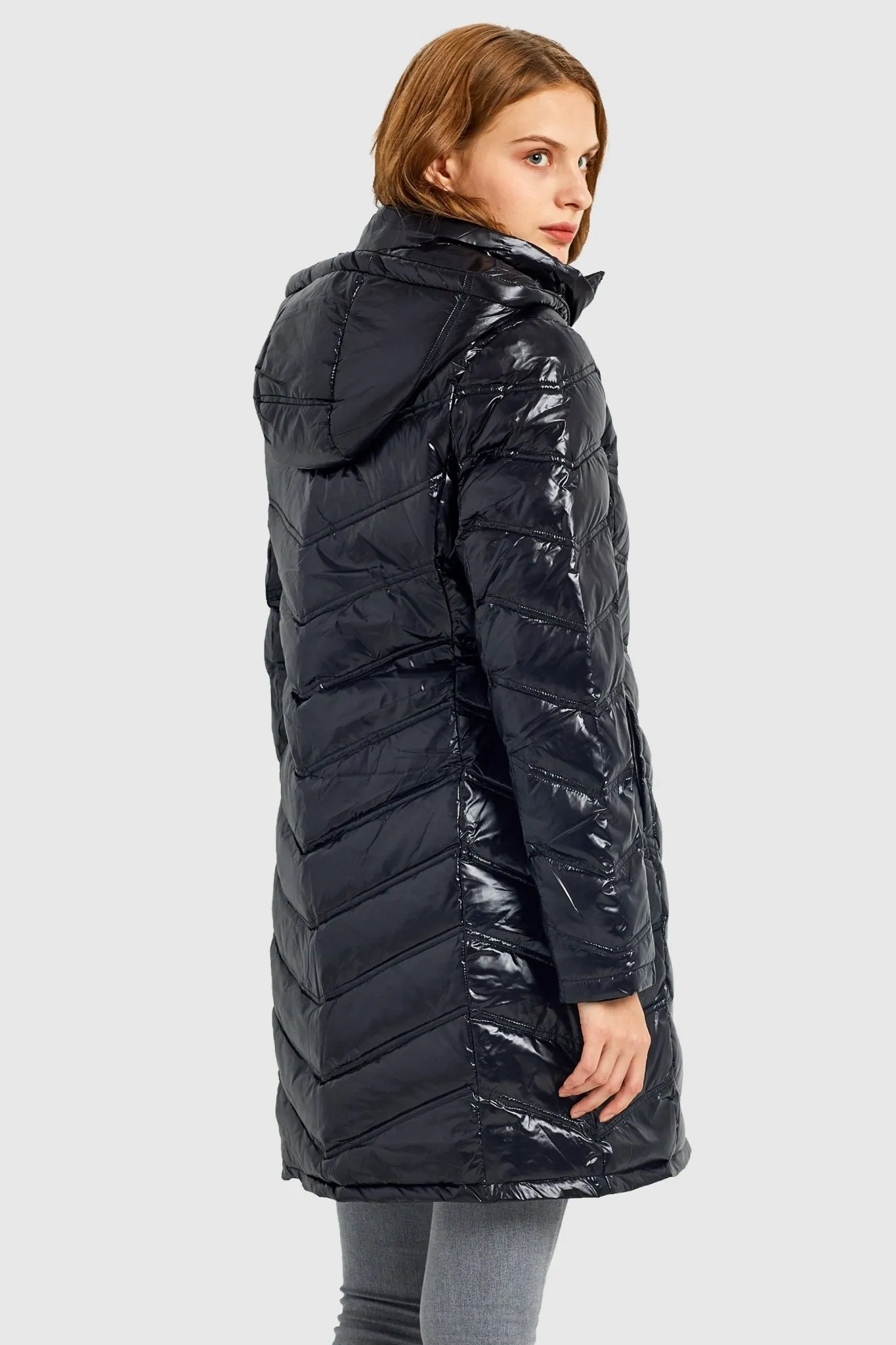 Long Quilted Hooded Puffer Down Jacket