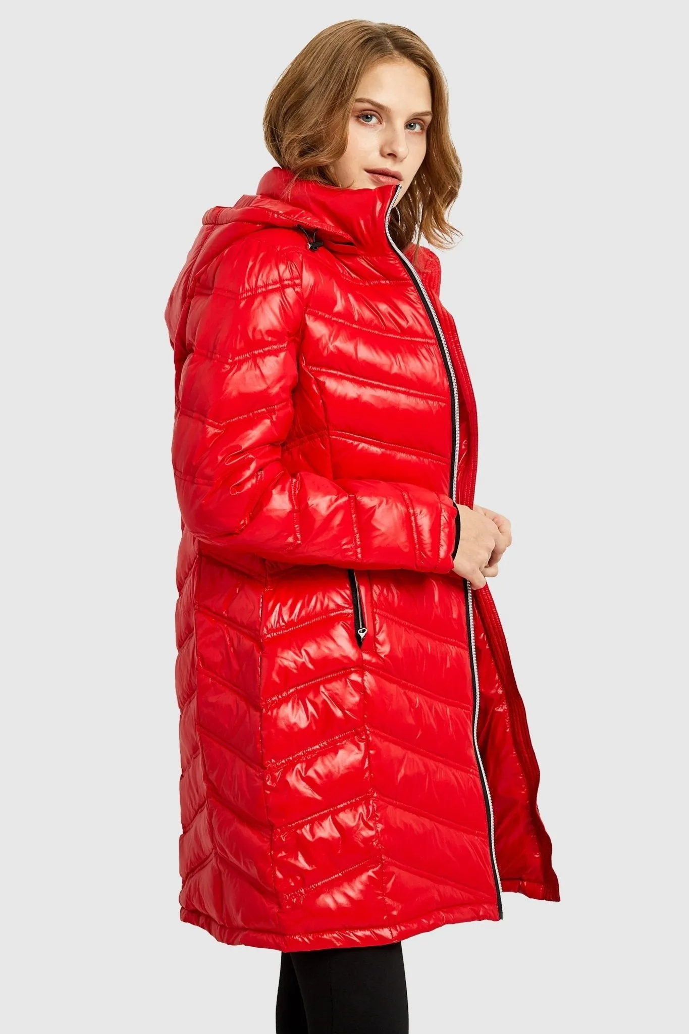 Long Quilted Hooded Puffer Down Jacket