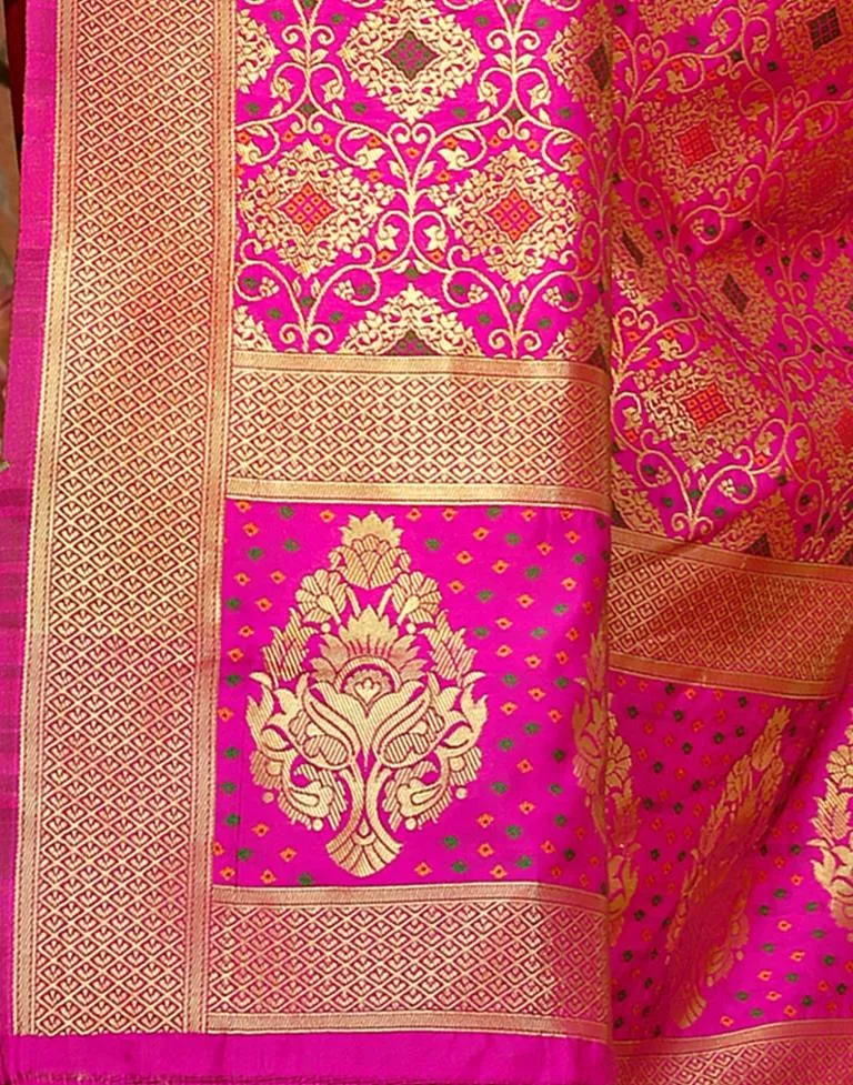 Magenta Silk Plain Sarees