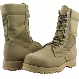 Men Leather Military Combat Work Boots