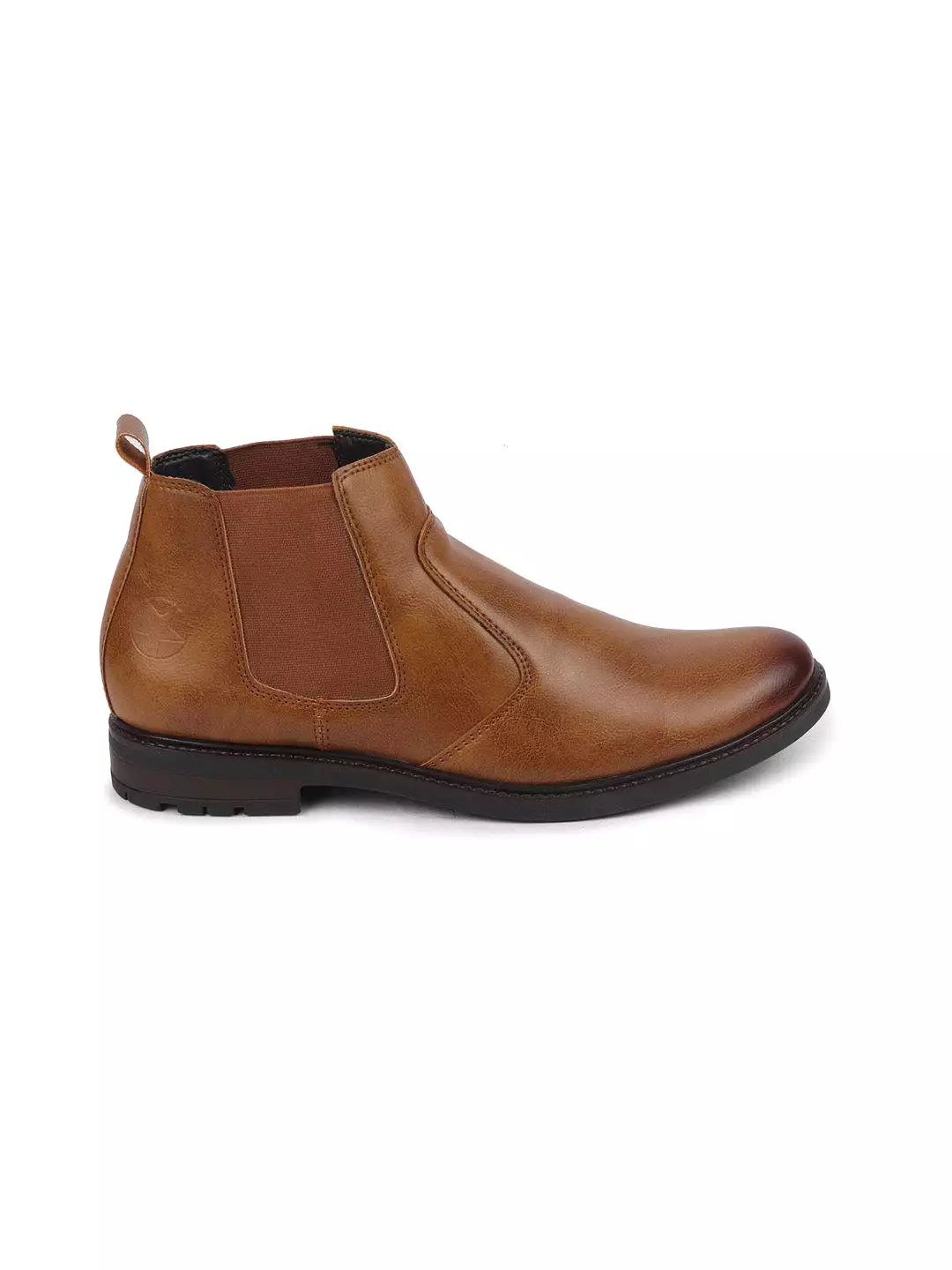 Men Tan Chelsea Slip On Boots