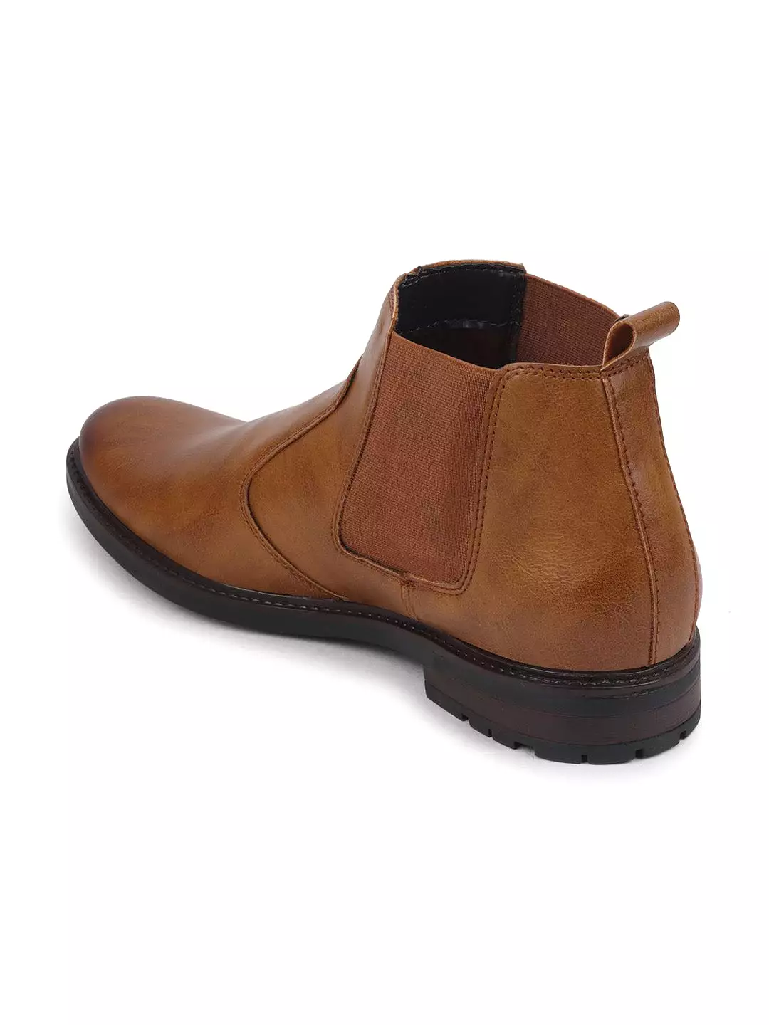 Men Tan Chelsea Slip On Boots