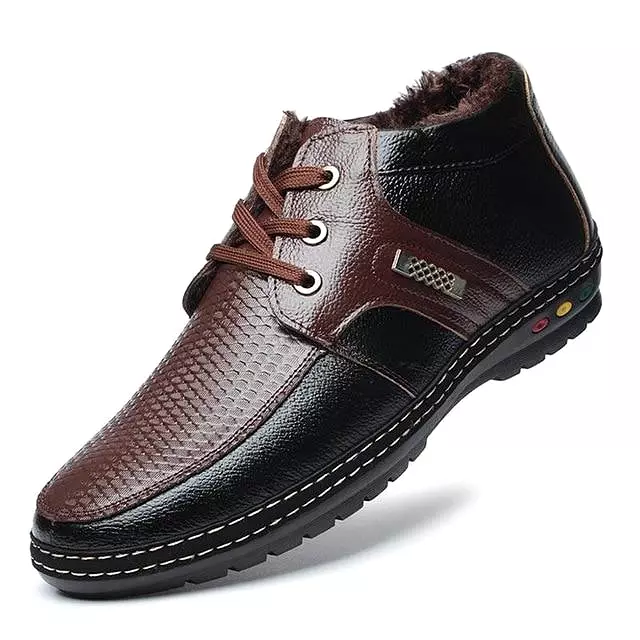 Men's Outdoor Winter Plush Leather Shoes