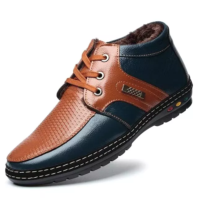 Men's Outdoor Winter Plush Leather Shoes