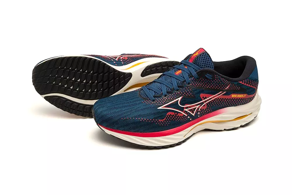 Mizuno Men's Wave Rider 27 - Blue Opal/Papyrus