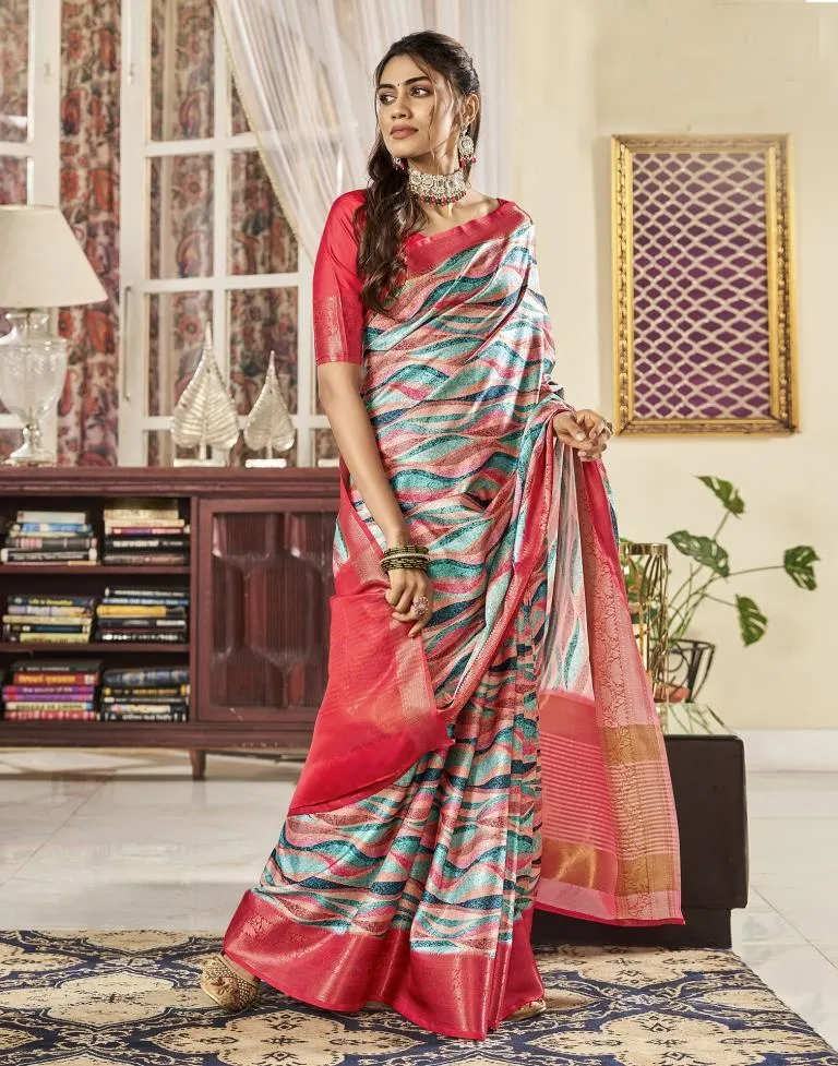 Multi Silk Printed Sarees