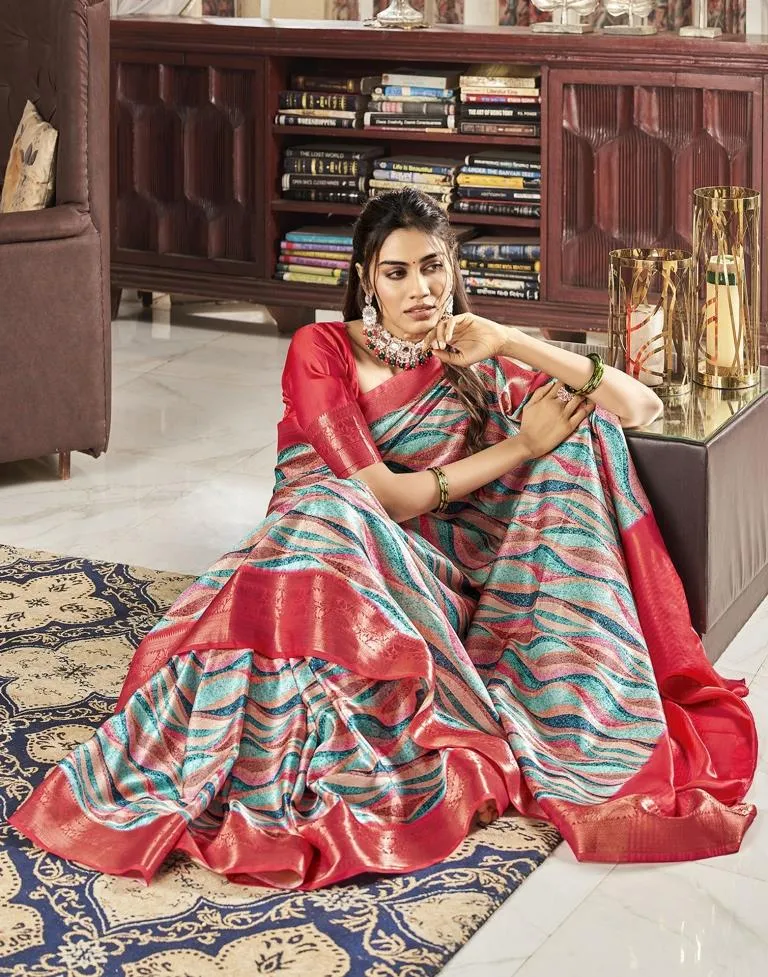 Multi Silk Printed Sarees