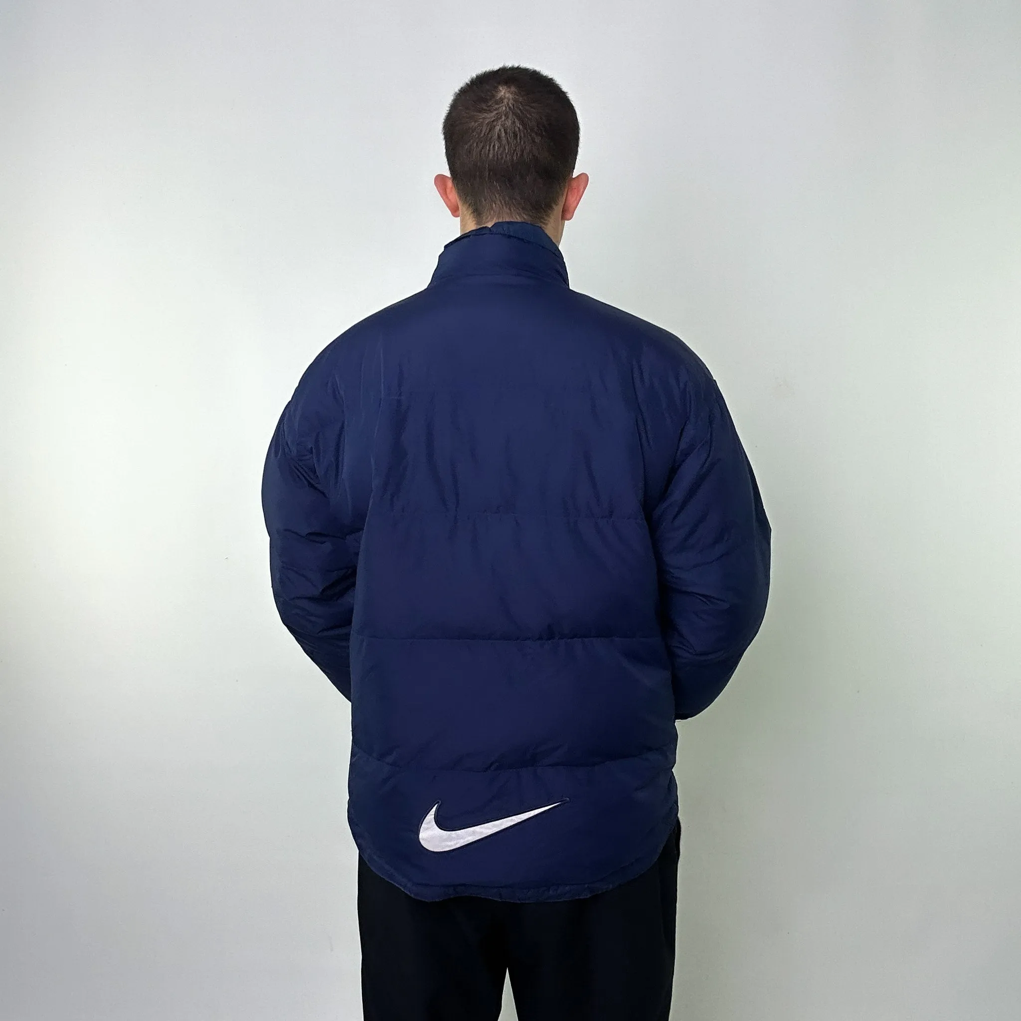 Navy Blue 90s NIKE Puffer Jacket Coat (XL)