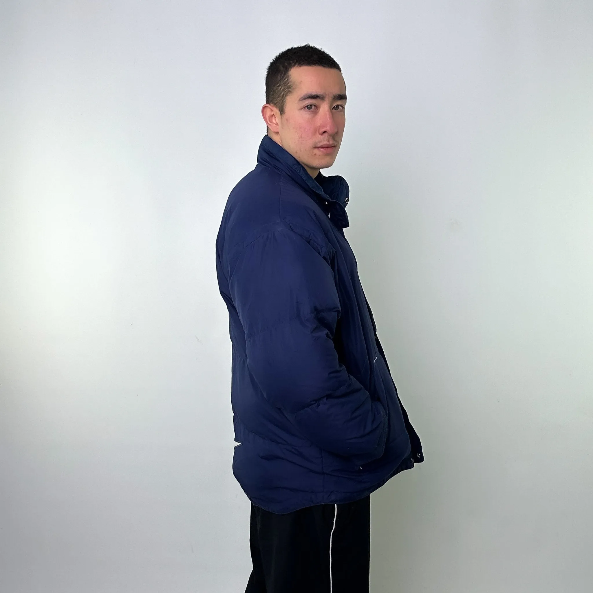 Navy Blue 90s NIKE Puffer Jacket Coat (XL)