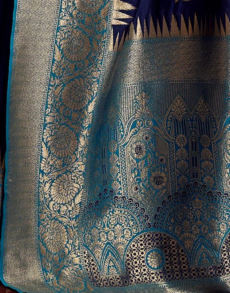 Navy Blue Silk Banarasi Sarees