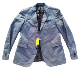 NEW GIRL: Schmidt Grey BOSS Sport Coat with blue Pocket Square (40)