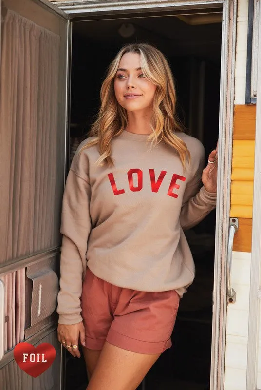 Oat Collective | Love Foil Graphic Sweatshirt