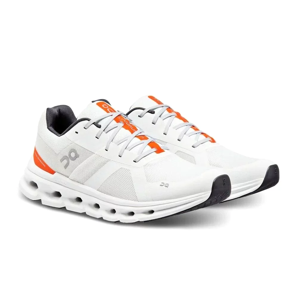 On Men's Cloudrunner Wide - Undyed-White/Flame