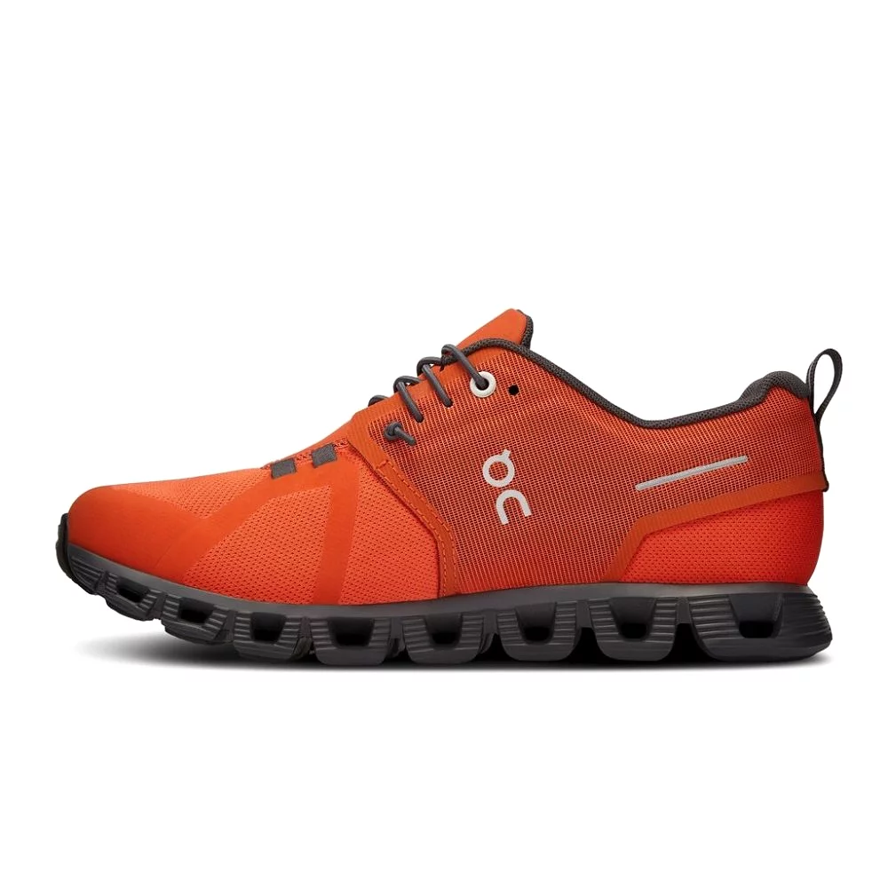 On Women's Cloud 5 Waterproof Sneaker - Flame/Eclipse