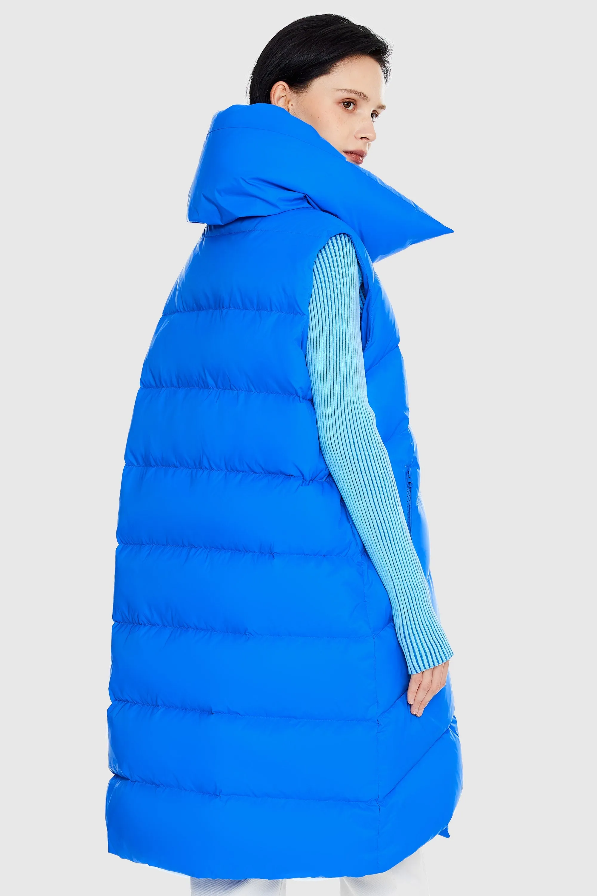 Oversized Collar Puffer Down Vest