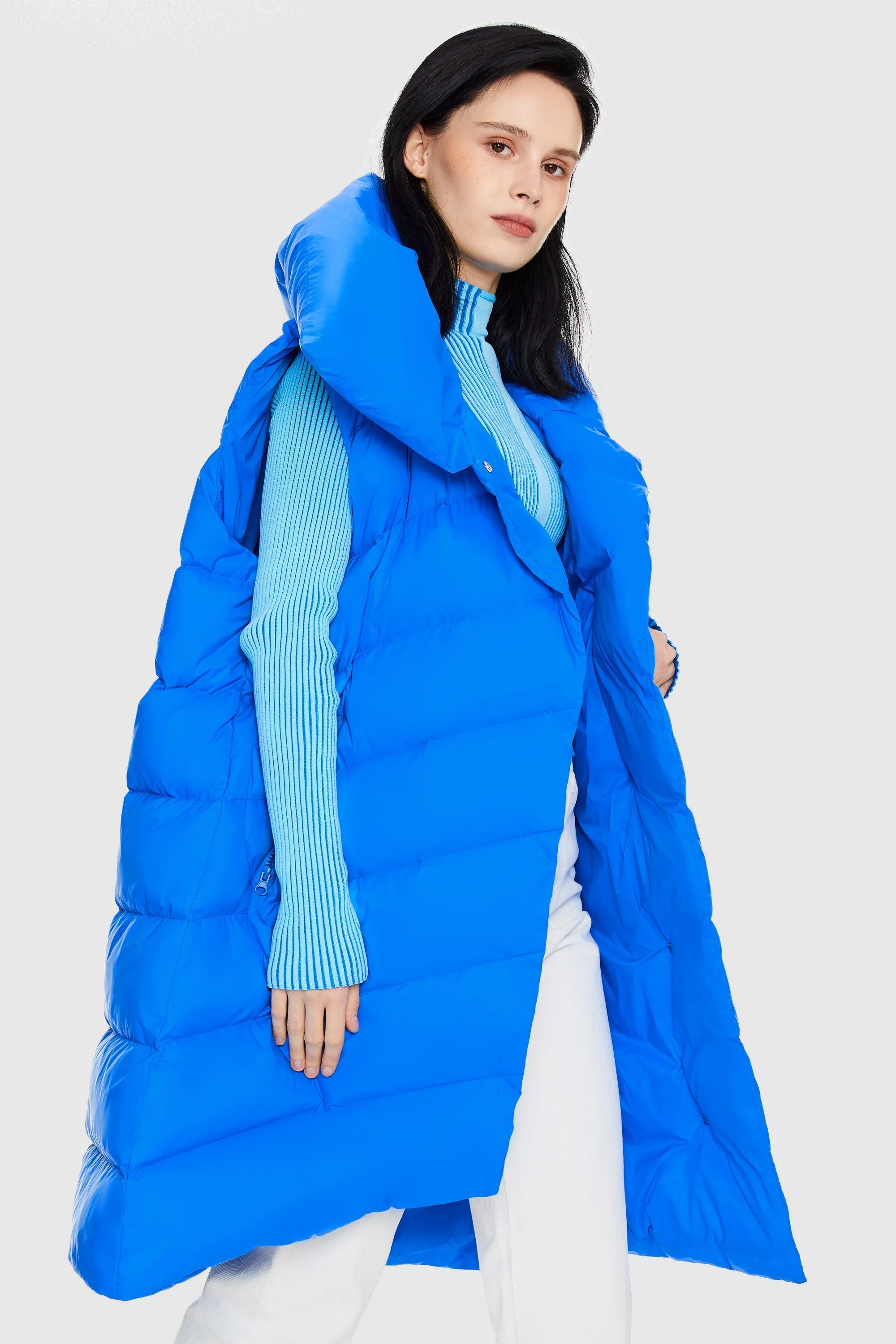 Oversized Collar Puffer Down Vest