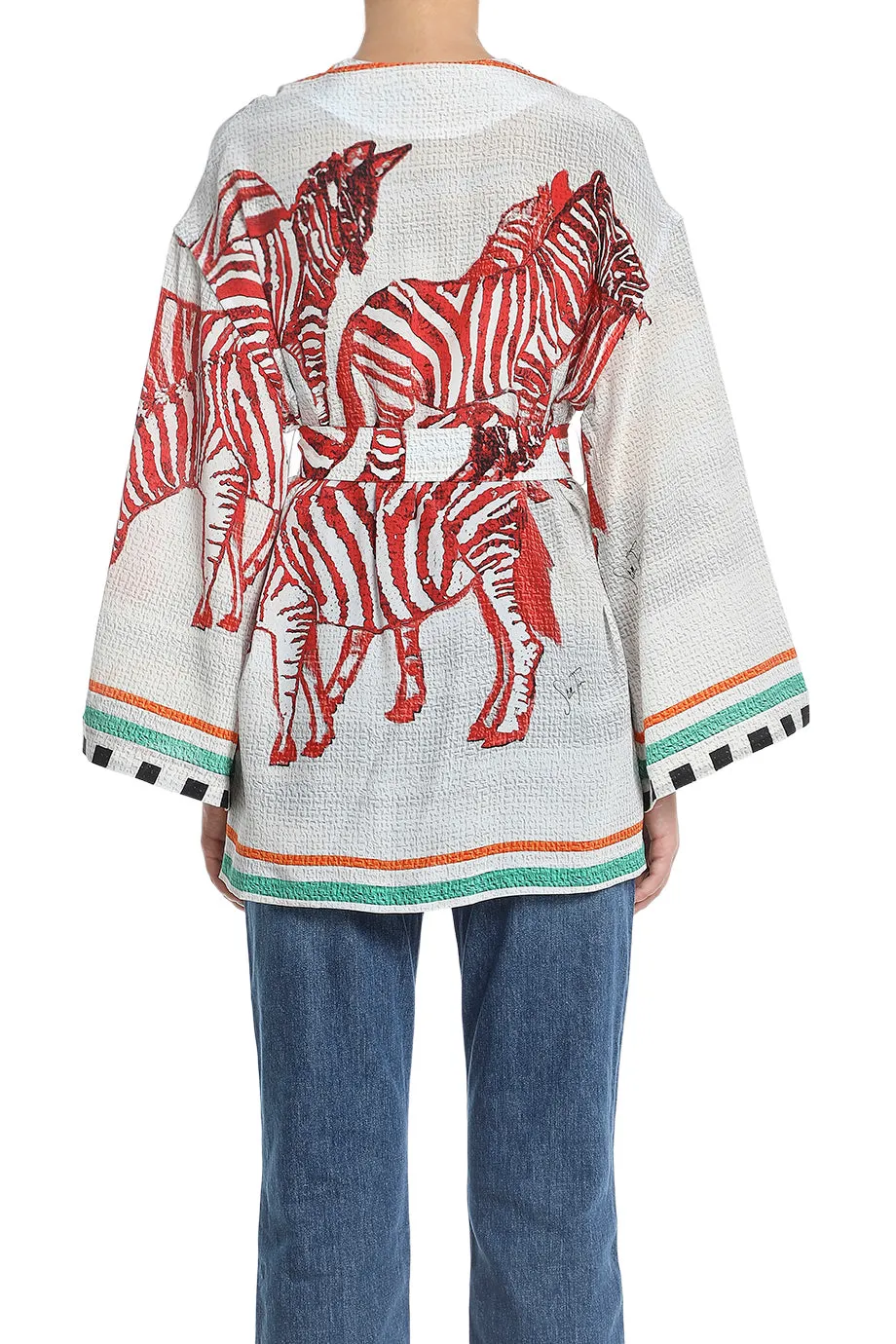 Peacoat Zebra Print Top