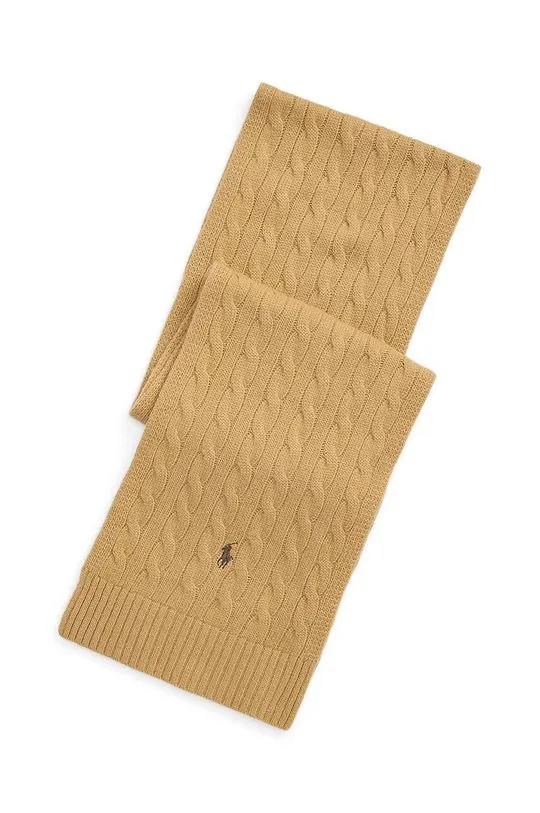 Polo Ralph Lauren scarf Classic Cable Scarf men’s beige color with an application 449959345