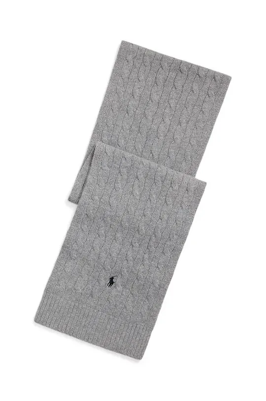 Polo Ralph Lauren scarf Classic Cable Scarf men’s gray color with an application 449959345