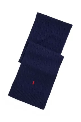 Polo Ralph Lauren scarf Classic Cable Scarf men’s navy blue color with an application 449959345