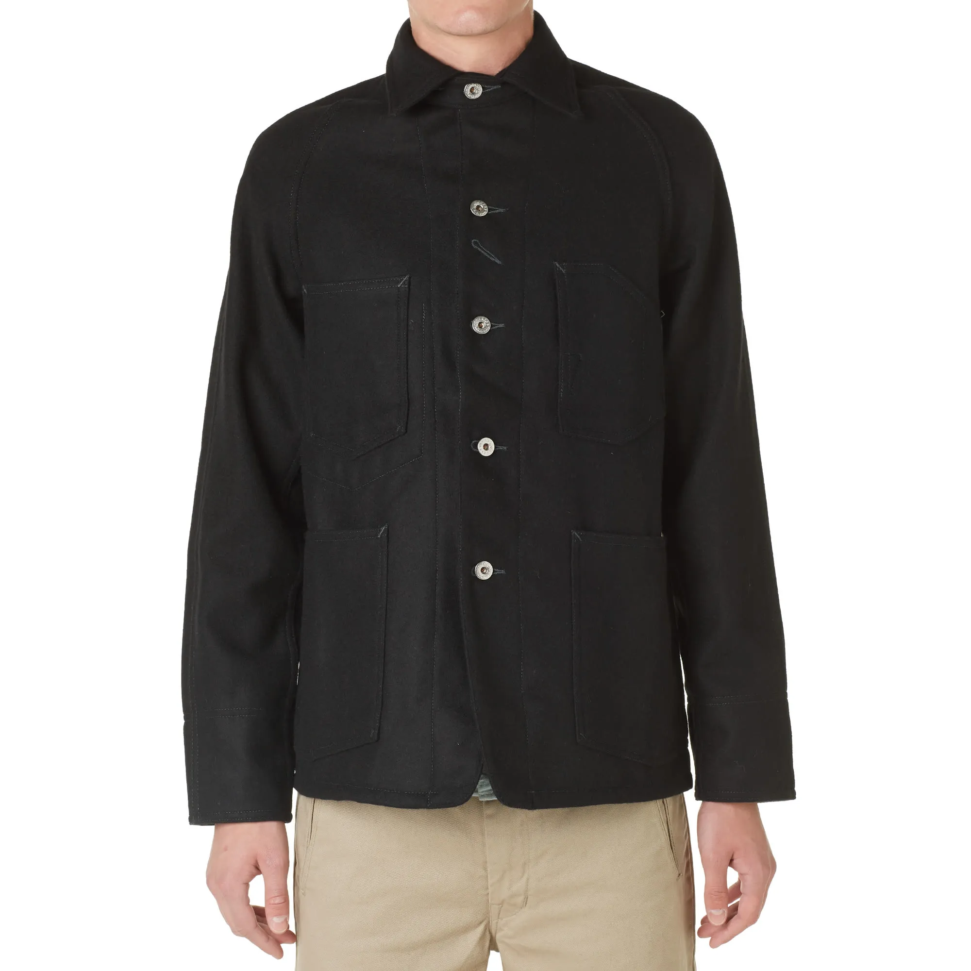 Post Overalls Engineers JacketBlack Melton Wool