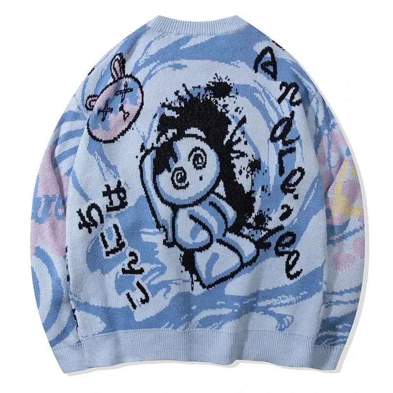 Psy Teddy Knitted Graphic Sweater