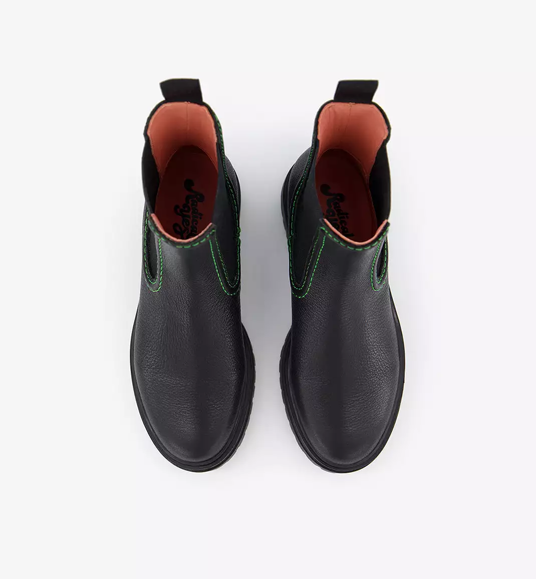 Reni Leather Chelsea Boots with Overstitch Detail | Black